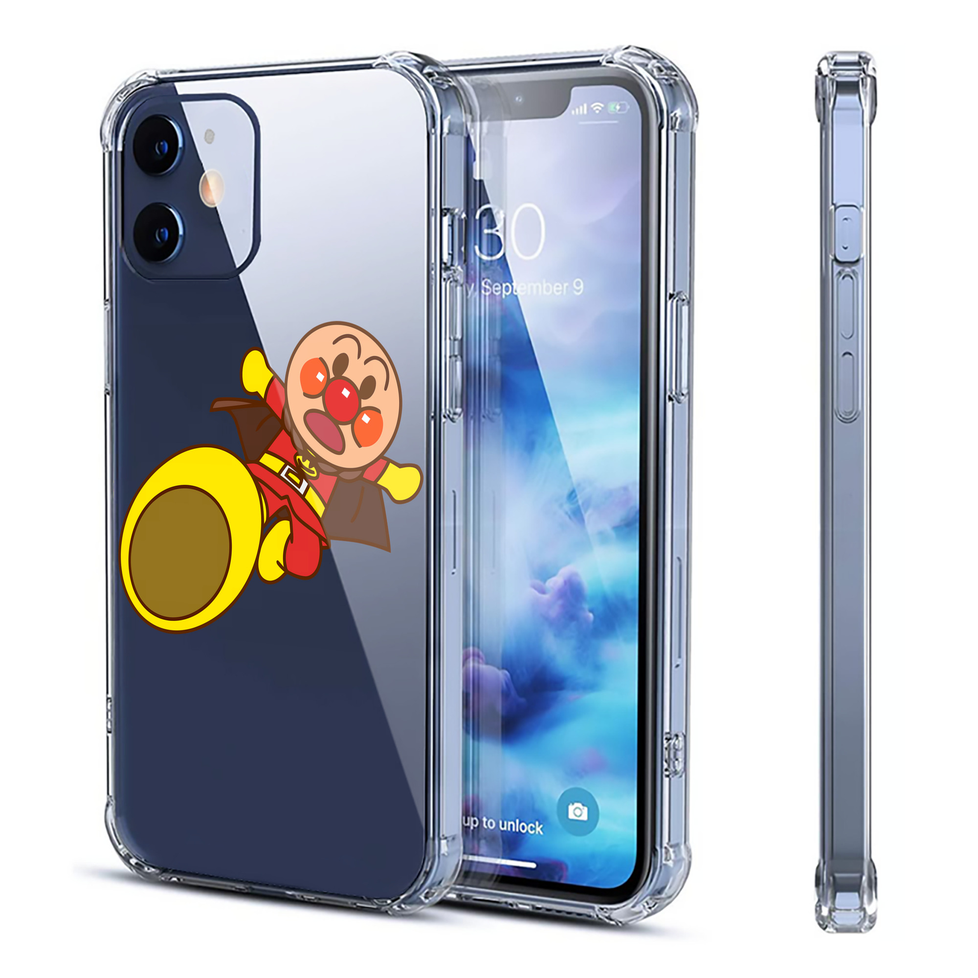 （画像用） アンパンマン Anpanman 【iPhone 12シリーズ対応】透明スマホケース（クリアソフトケース）